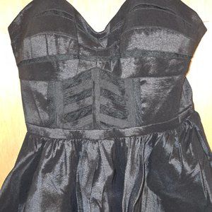 INA black sweetheart neckline A-line taffeta dress